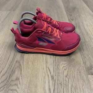 Altra Trail Running Shoes Womens Size 7 Red Pink Sneakers Zero Drop AL0A7R7G668